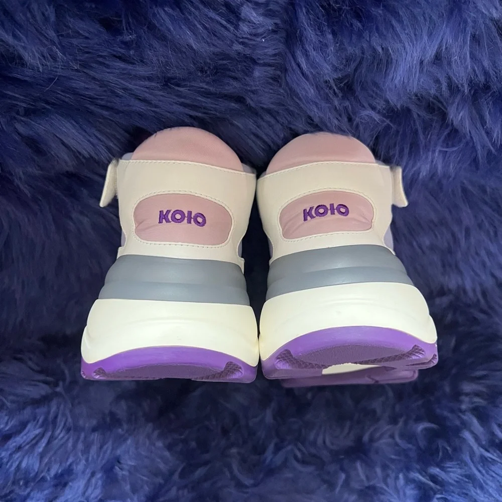 New! KOIO Aerobics Pearl Retro Colorblock High Top Platform Sneakers - Picture 14 of 16